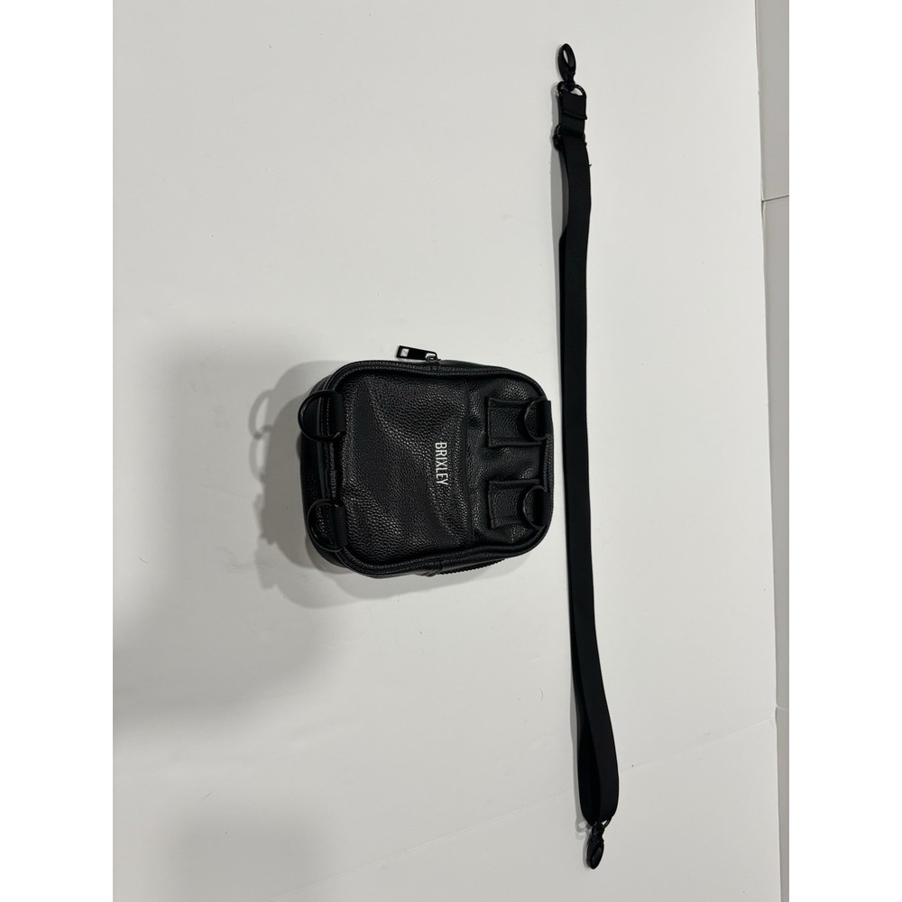 Brixley Black Leather Crossbody Bag Chic Travel City Minimalist - Picture 2 of 10